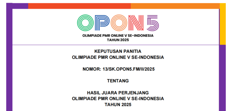 Pengumuman Hasil Olimpiade PMR Online V Se-Indonesia